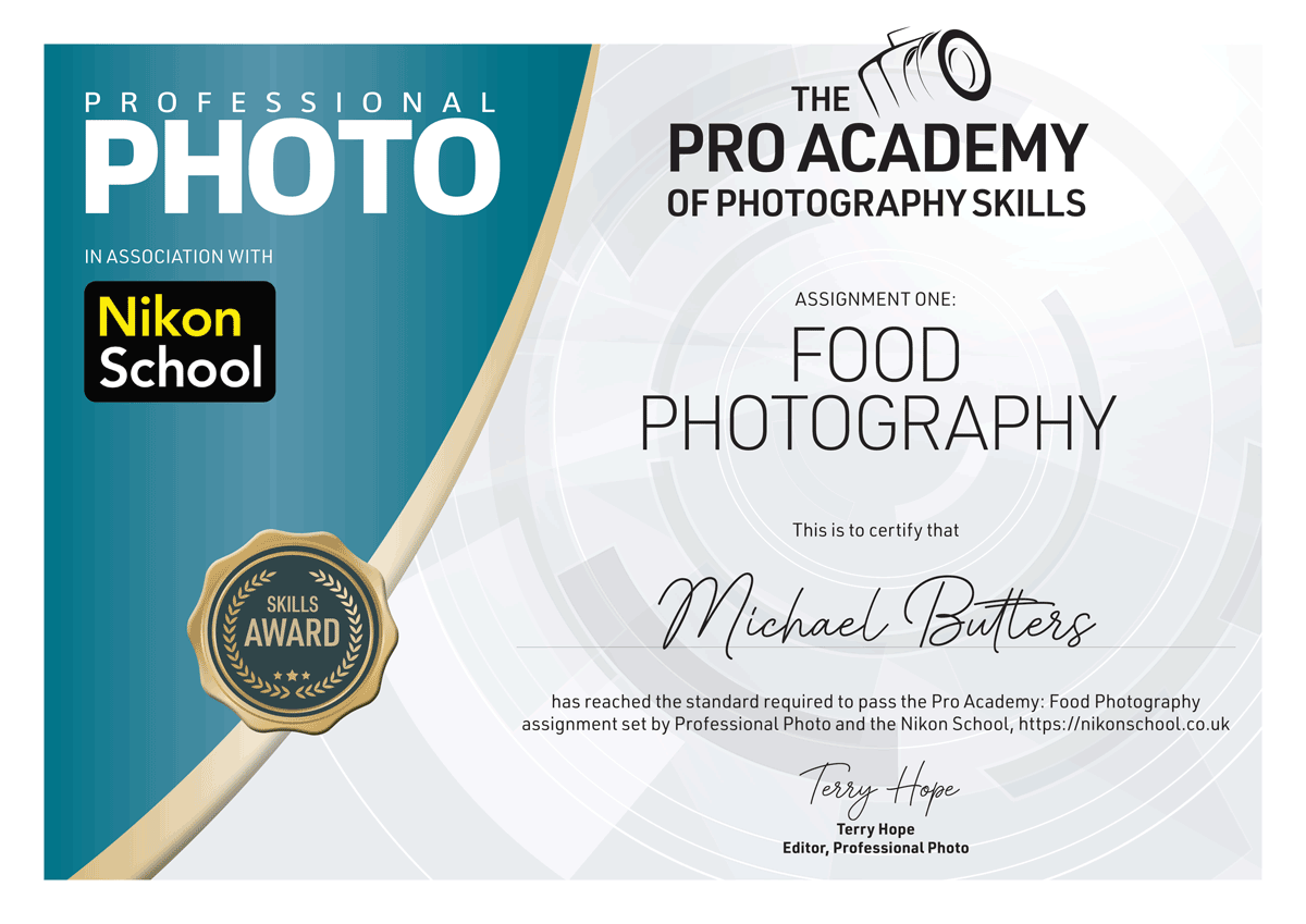 Michael-Butters_Pro_Academy_FoodCertificate